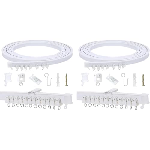 HASTHIP® 9.6ft 3m Flexible Ceiling Curtain Track Heavy Duty Drape Mount System Universal Room Fit Easy Install All Accessories Included 2 PCS HASTHIP® 9.6ft 3m Flexible Ceiling Curtain Track Heavy Duty Drape Mount System Universal Room Fit Easy Install All Accessories Included 2 PCS